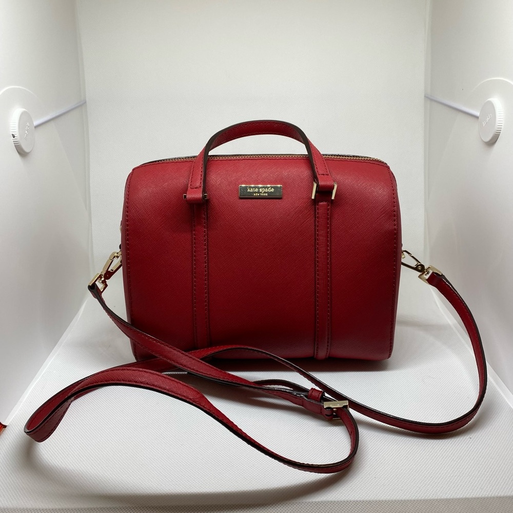 Kate Spade NY Mini Cassie Newbury Lane Satchel Crossbody Pillbox Red